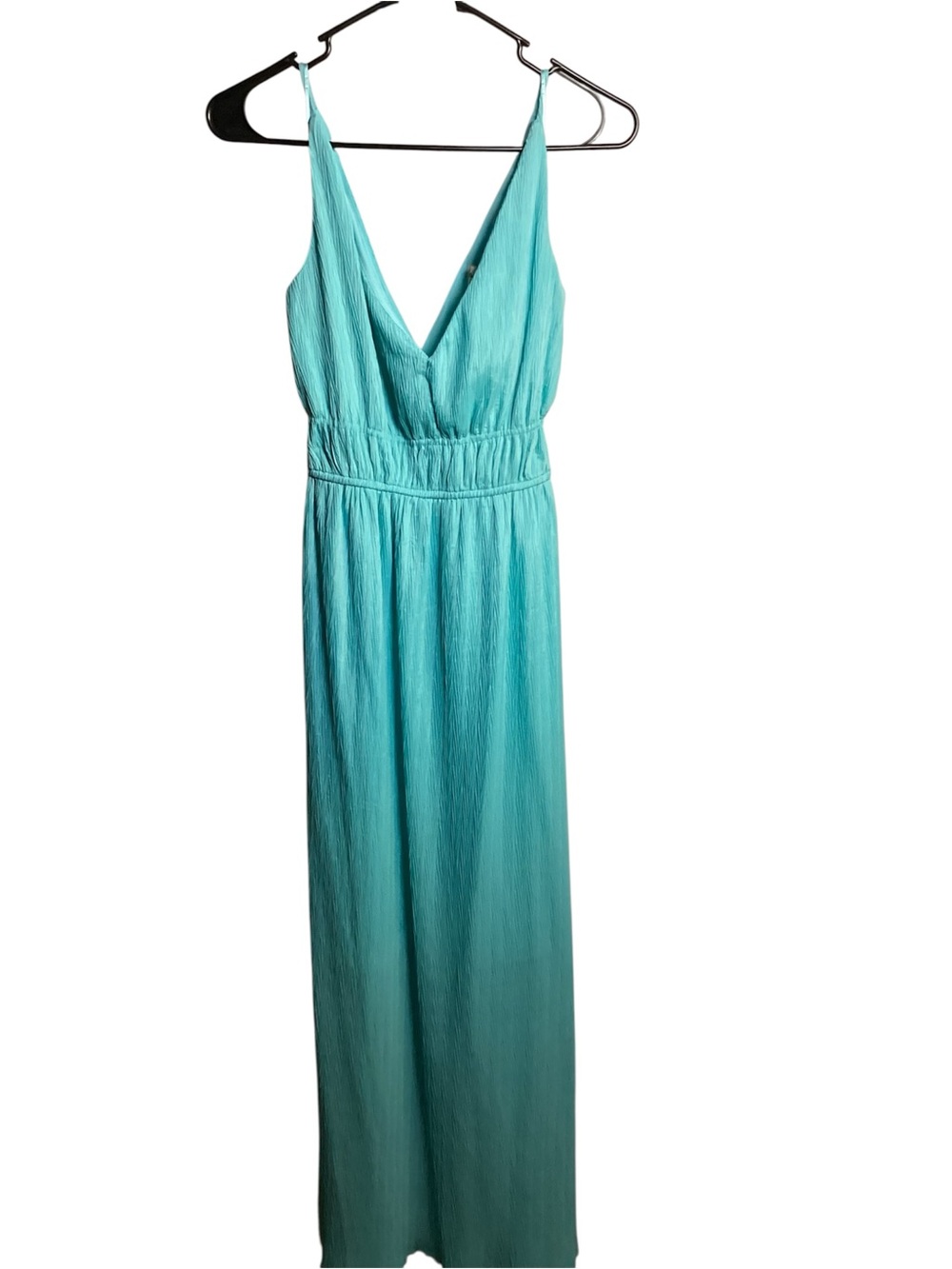 Taylor Turquoise V-Neck Maxi Dress